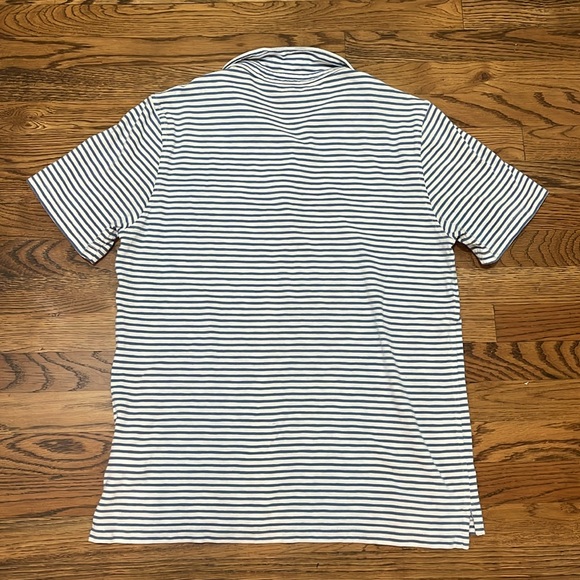 J Crew 100% cotton blue striped polo size large tall - Picture 2 of 5